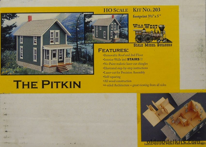 Wild West 1/87 The Pitkin House With Interior Structure - HO Scale plastic model kit